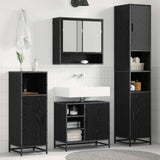 Bathroom Furniture Set 4 pcs Black Oak Engineered Wood 3402392