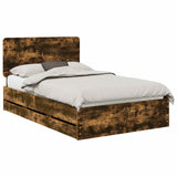 Bed Frame with Drawer Smoked Oak 120 x 190 cm Engineer Wood 3412620