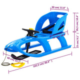 Sledge with Seat and Wheel Blue 102.5x40x23 cm Polypropylene 93727