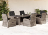 Garden Dining Set Grey PE Poly Rattan 6-seater 3277621