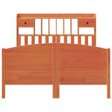Bookcase Bed without Mattress Wax Brown 140x190cm Solid Wood Pine 3323151