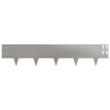 Lawn Edging 50 pcs 100 x 20 cm Steel Silver 8008597