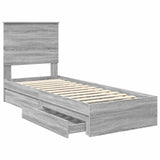 Storage Bed with Drawer Grey Sonoma 75 x 190 cm Engineered Wood 3411262