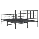 Metal Bed Frame without Mattress with Footboard Black 135x190cm 355578