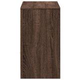 TV Cabinet with LED Brown Oak 91x34x61 cm Engineered Wood 852186