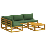 Sofa Set 5 pcs Natural Solid Acacia Wood 3417271