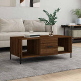 Coffee Table Brown Oak 102x50x40 cm Engineered Wood 829315