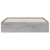 Bed Frame with Drawers without Mattress Grey Sonoma 150x200 cm King Size 3207271