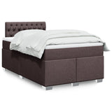 Box Spring Bed with Mattress Dark Brown 120x200 cm Fabric 3285865