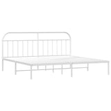Bed Frame White Powder-coated steel 193x203 cm Bed Frame 353690