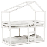 Bunk Bed without Mattress White 90x200 cm Solid Wood Pine 3282037
