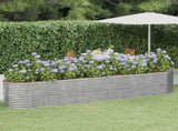 Garden Raised Bed Galvanised Steel 368x80x68 cm Silver 318967