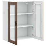 Wall Glass Cabinet PORTO Brown Oak 80 x 31 x 100 cm 885512