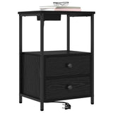Bedside Cabinet Black Oak 40 x 31 x 60 cm Engineered Wood 859440