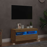 TV Cabinet with LED Lights Sonoma Oak 80x35x40 cm 804448
