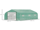 Walk-in Polytunnel Garden Greenhouse, Outdoor Mesh Door Greenhouse with PE Cover and 6 Windows, 4.5 T3398P314101