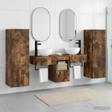 Bathroom Furniture Set 5 pcs Smoked Oak 33 x 34.5 x 100 cm 3405968