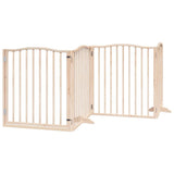 Dog Gate with Door Foldable 6 Panels 480 cm Poplar Wood 3155613