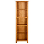 5-Tier Bookcase 45x22x140 cm Solid Oak Wood 331741
