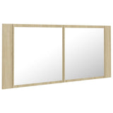 804983 LED Bathroom Mirror Cabinet Sonoma Oak 100x12x45 cm Acrylic