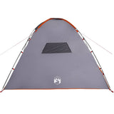 Camping Tent 8-Person Grey and Orange Waterproof 94718
