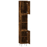 Bathroom Cabinet Smoked Oak 30x30x190 cm Engineered Wood 831537