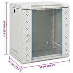 12U Wall Mounted Network Cabinet 19" IP20 53x40x60 cm 30263