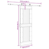 Sliding Door NARVIK Natural and Black 80 x 210 cm 3445318