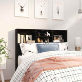 Headboard Cabinet Black Engineered Wood Medium Headboard Cabinet 811854