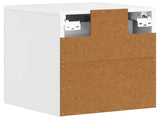 Wall-Mounted Bedside Cabinet with Drawer 2 pcs High Gloss White 899154