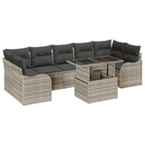 Garden Sofa Set with Cushion 8 pcs Light grey Poly rattan 3357155