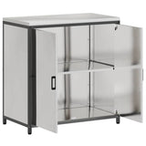Kitchen Storage Cabinet HATTEM Silver 90 x 50 x 92 cm Steel 874986