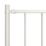 Fence Panel with Posts Powder-coated Steel 1.81x1.25 m White 145217