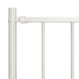Fence Panel with Posts Powder-coated Steel 1.81x1.25 m White 145217
