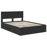 Bed Frame with Drawer Black 140 x 200 cm Engineer Wood 3410701