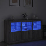 Sideboard with LED Lights Grey Sonoma 123x37x67 cm 3209063