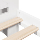 Bookcase Bed without Mattress White 180x200 cm Super King Solid Wood Pine 3308874