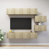 ZNTS 6 Piece TV Cabinet Set Sonoma Oak Engineered Wood 3079041