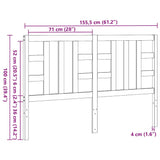 Bed Headboard Grey 166x4x100 cm Solid Wood Pine 817852
