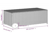 Garden Storage Box with Wheels Brown 190L Poly Rattan 365325