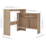 Bar Table with 2 Table Tops Oak 130x40x120 cm 280219