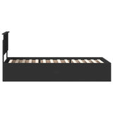 Bed Frame with Headboard Black 75 x 190 cm Engineered Wood 3408719