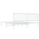Metal Bed Frame without Mattress with Headboard White 183x213cm 350936