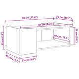Coffee Table White 90 x 50 x 33 cm Engineered Wood 8000994