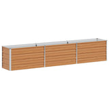 Garden Raised Bed Light Brown 240 x 40 x 45 cm Galvanised Steel 42017329