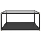 Coffee Table Transparent and Black 80x80x35 cm Tempered Glass 322896