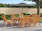Outdoor Dining Set with Parasol 8 pcs Anthracite and Natural 3438543