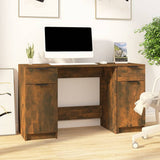 Desk with Side Cabinet Smoked Oak Engineered Wood 3115913