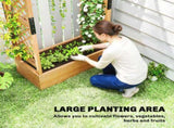 Fir Wood 110 x 44 cm Planter and Trellis Garden Bed T3398P551721