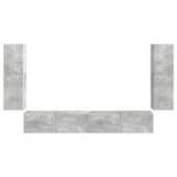 TV Wall Cabinet Set 4 pcs Concrete Grey Engineered Wood 3408928